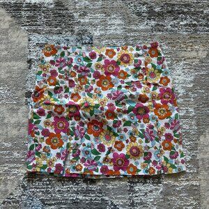 Love On A Hanger Juniors Size 9 Bright Floral Mini Skirt Hippie Boho Bohemian